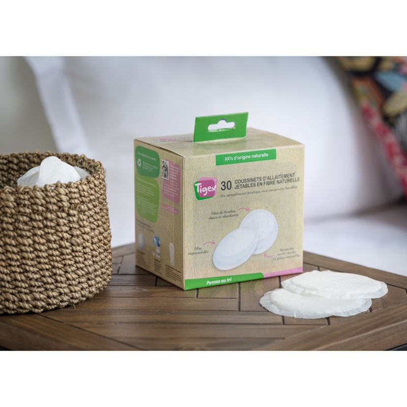 Tigex - 94% Natural Origin Breast Pads - Pack of 28 - White