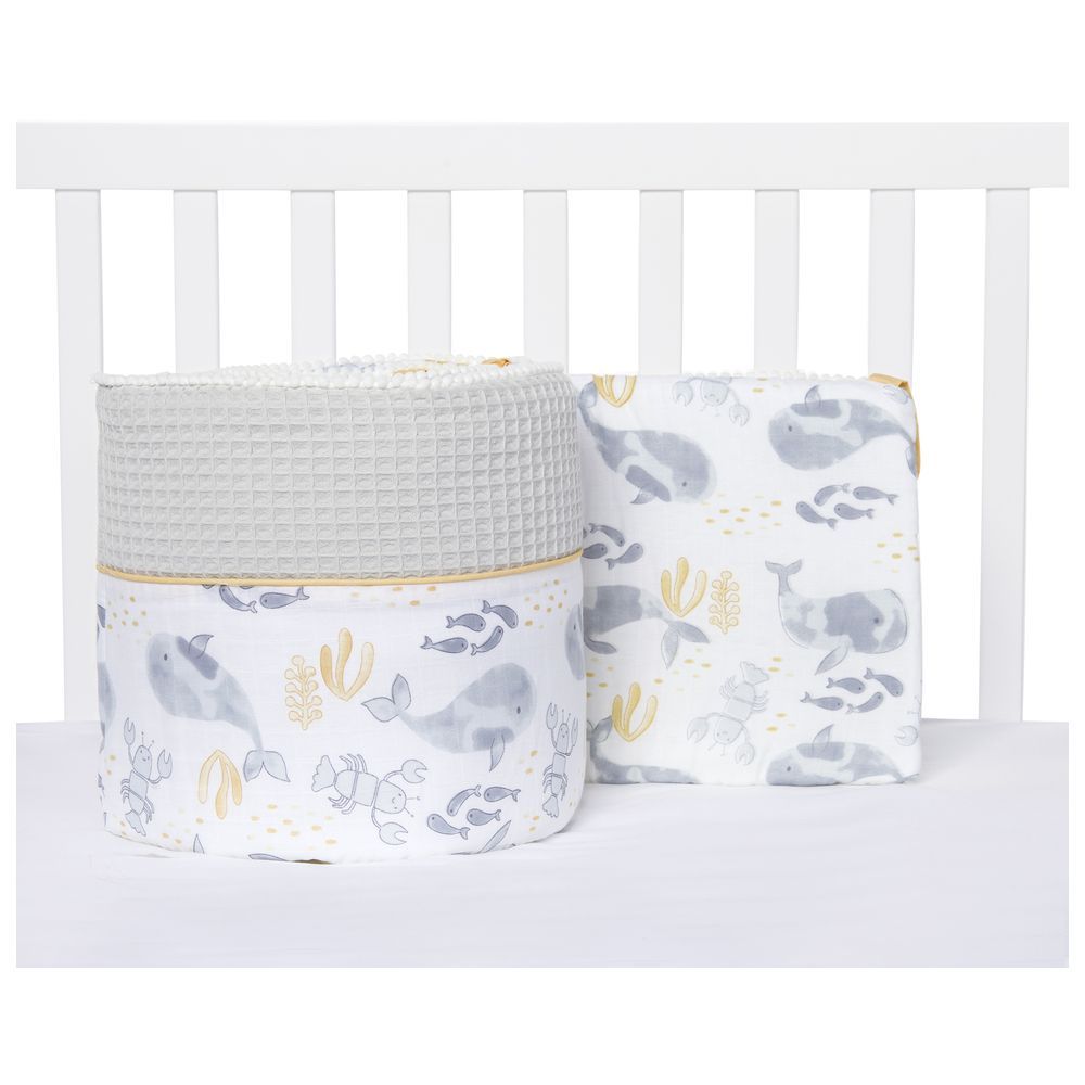 Nini - Muslin Crib Bedding 4pc-Set - Deep Grey