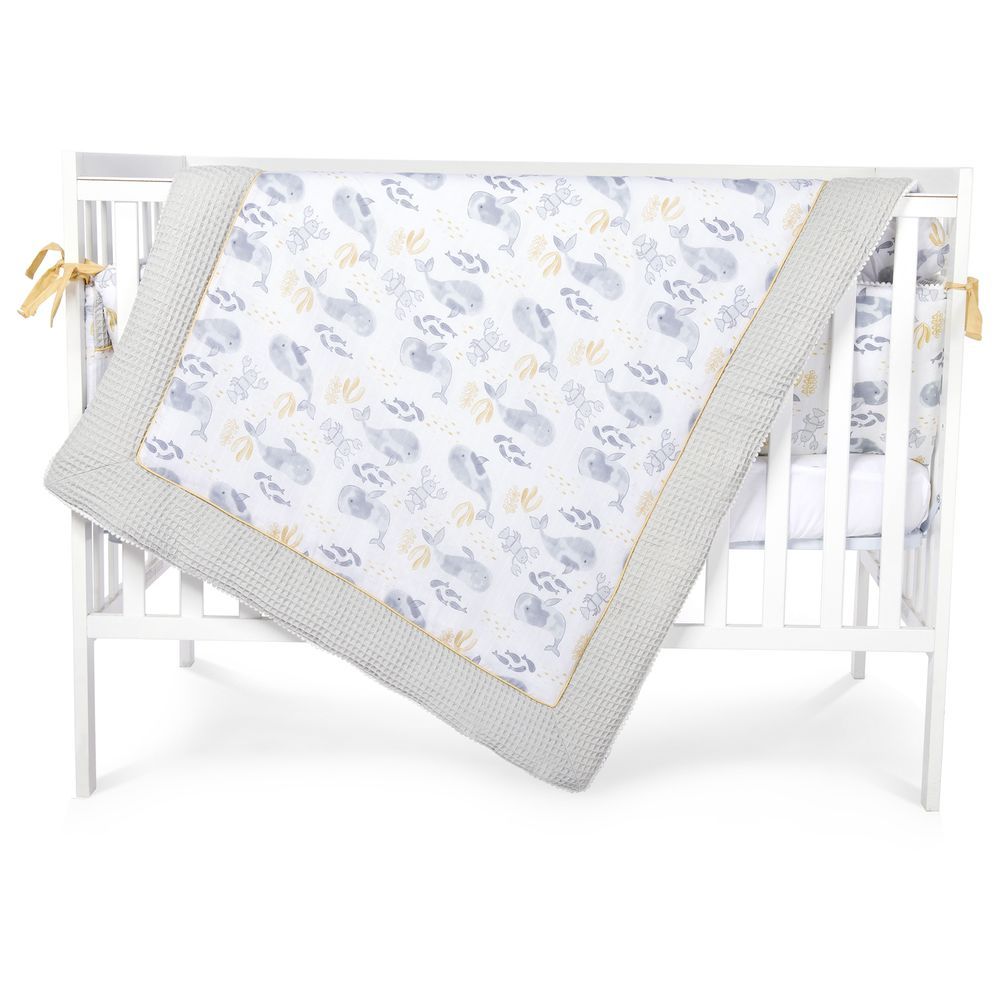 Nini - Muslin Crib Bedding 4pc-Set - Deep Grey