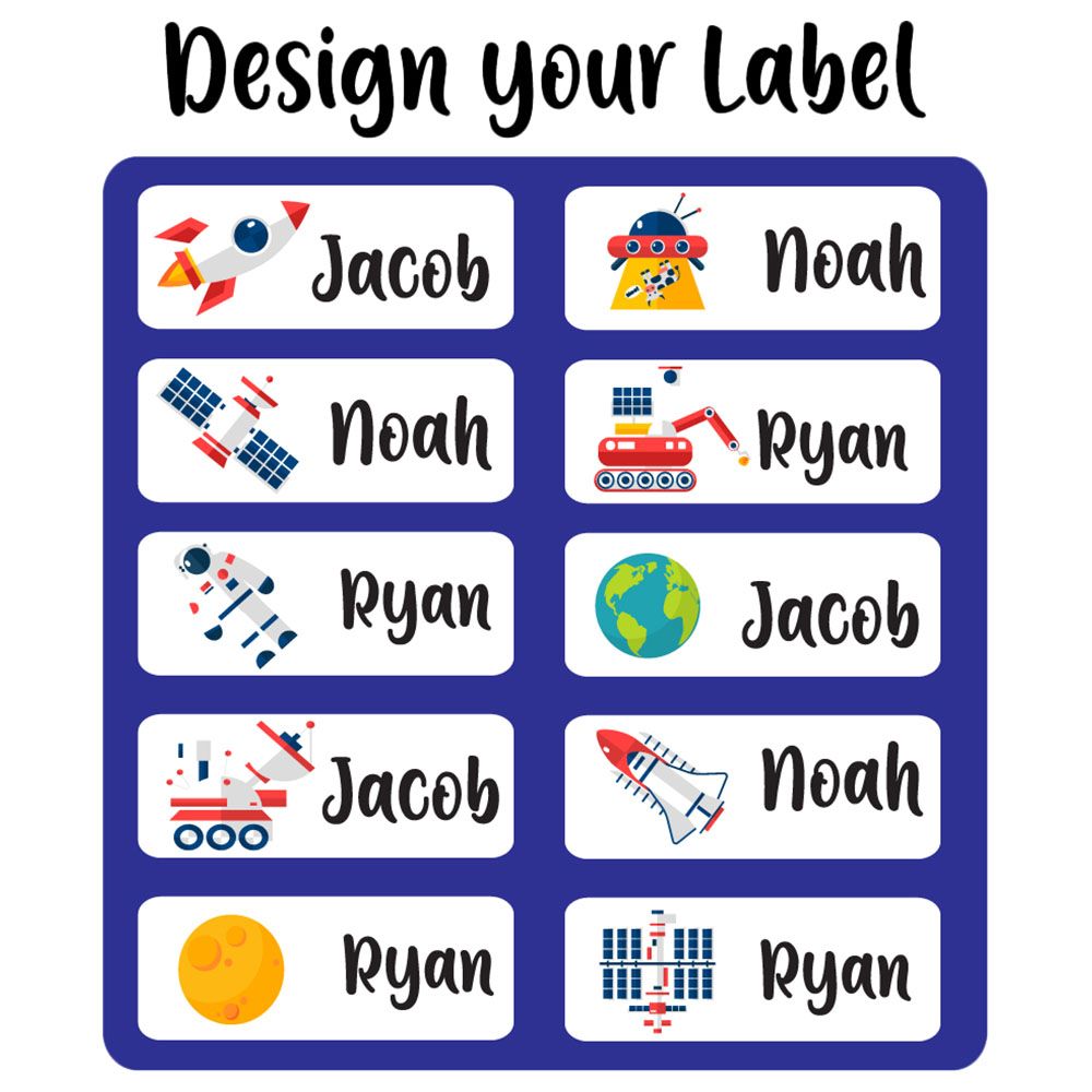 Twinkle Hands - Personalized Waterproof Labels - Space