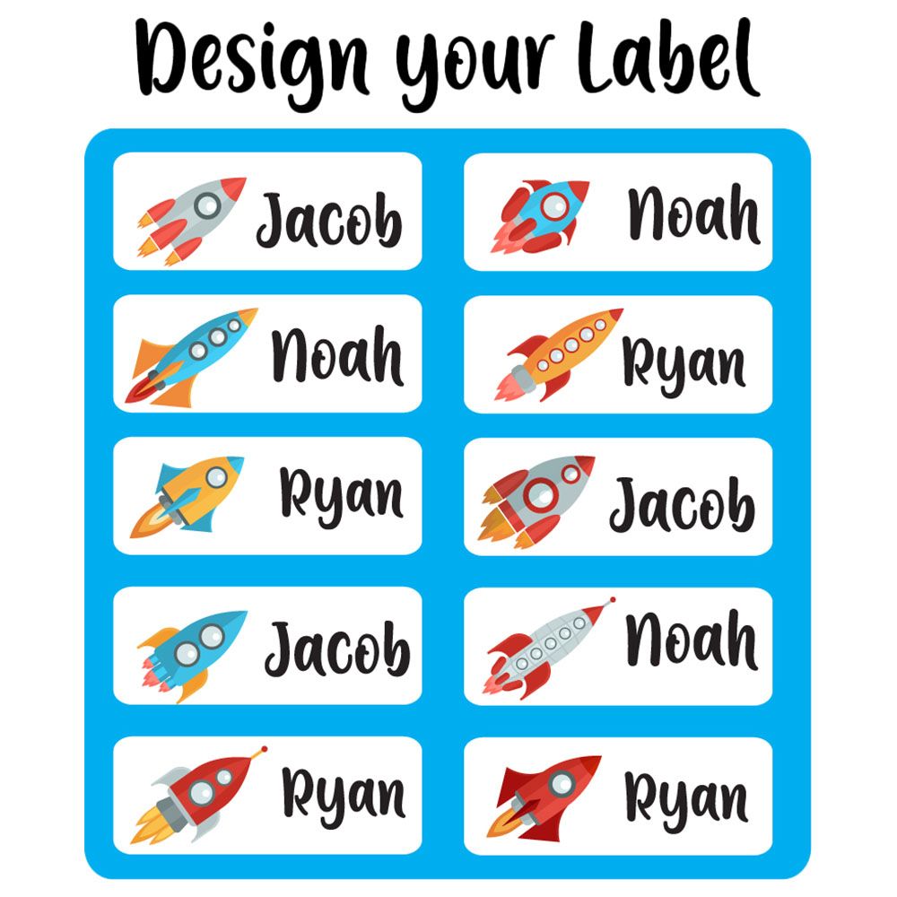 Twinkle Hands - Personalized Waterproof Labels - Rockets