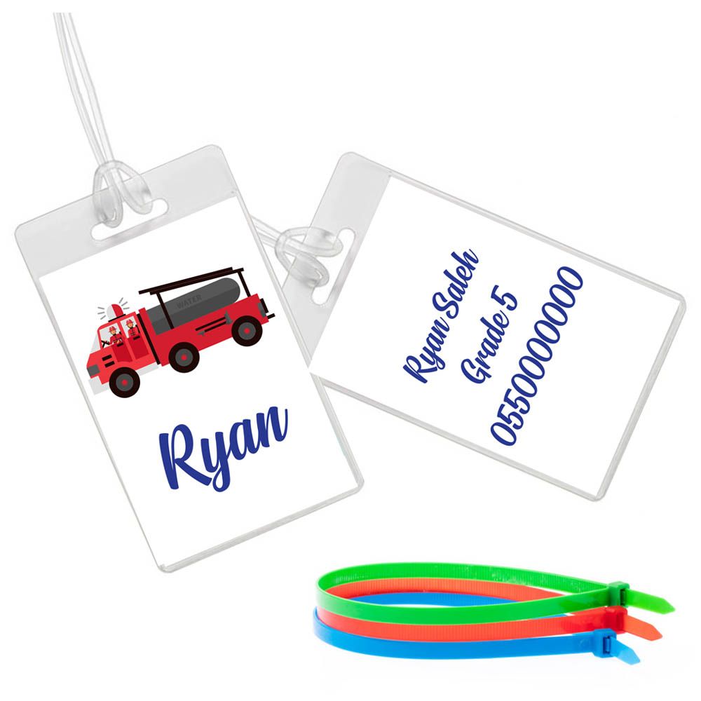 Twinkle Hands - Fire Engine Luggage Tag