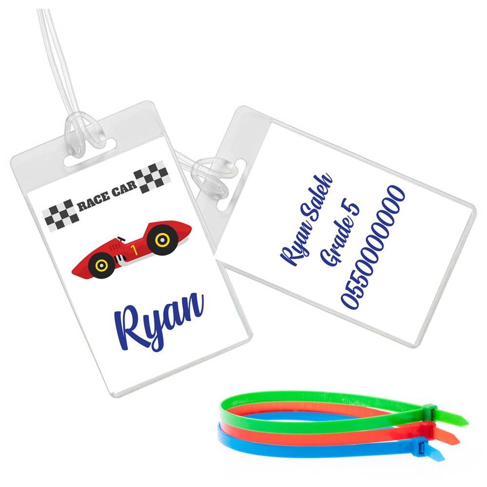 Twinkle Hands - Racing Car Luggage Tag