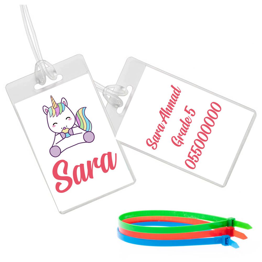 Twinkle Hands - Unicorn Luggage Tag - Purple