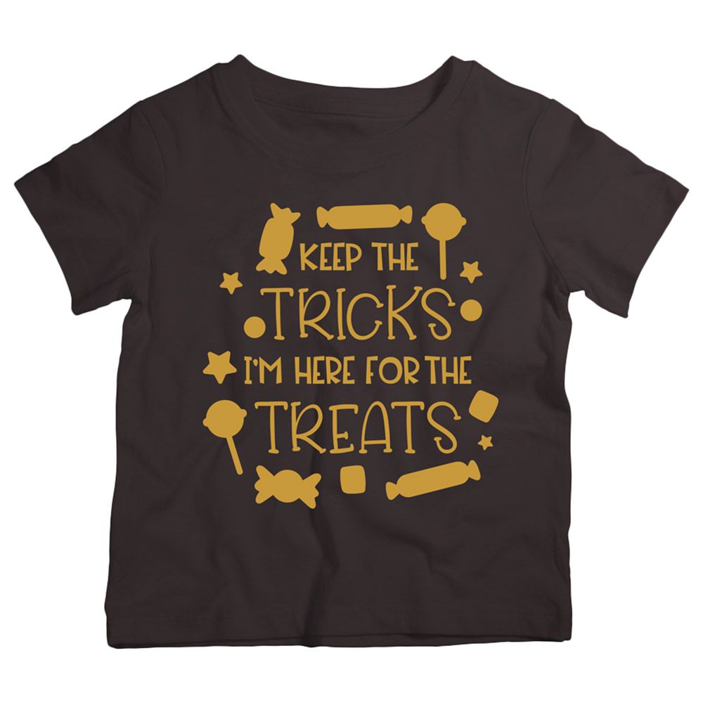 Twinkle Hands Keep The Tricks Halloween T-Shirt Brown