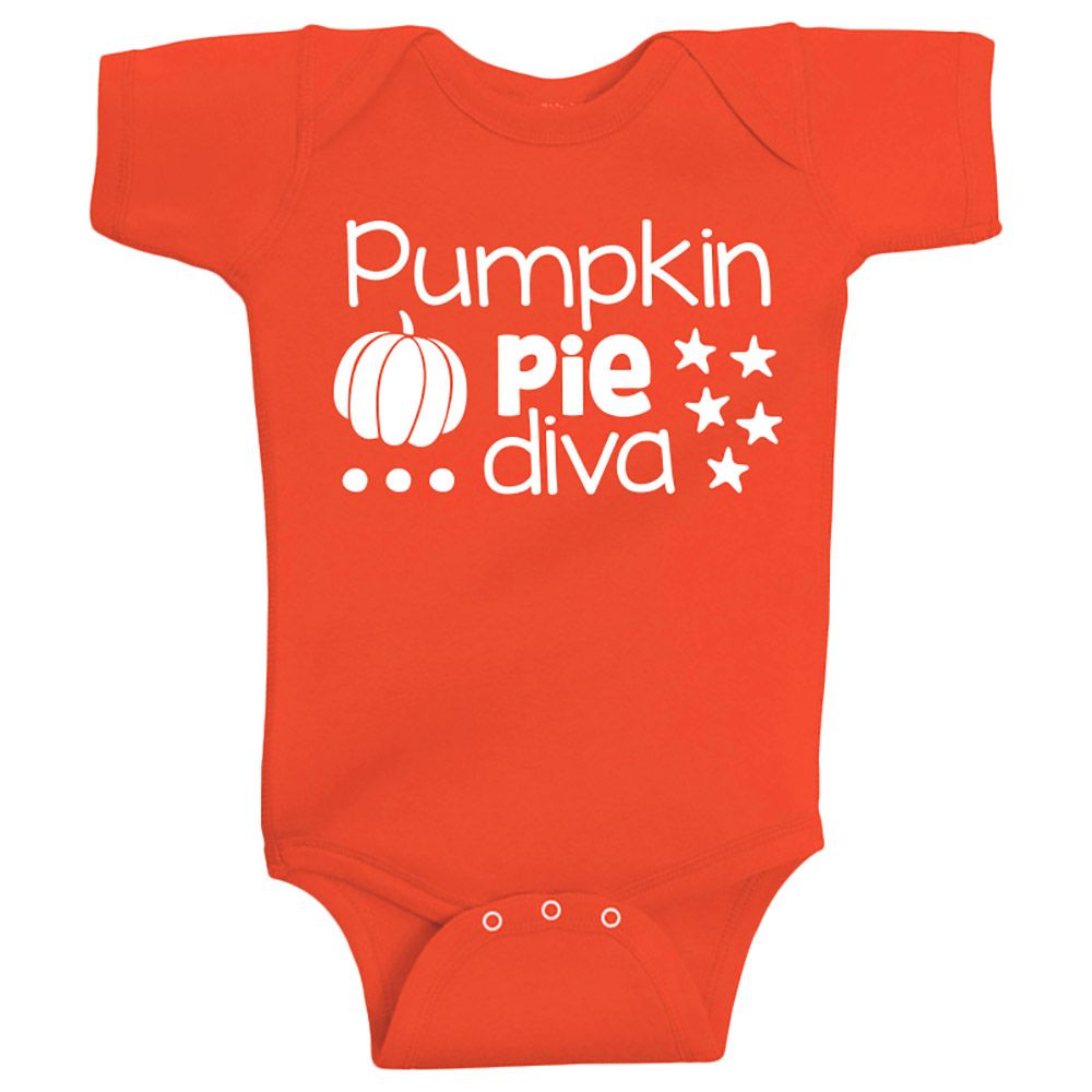 Twinkle Hands Pumpkin Pie Diva Halloween Onesie Orange