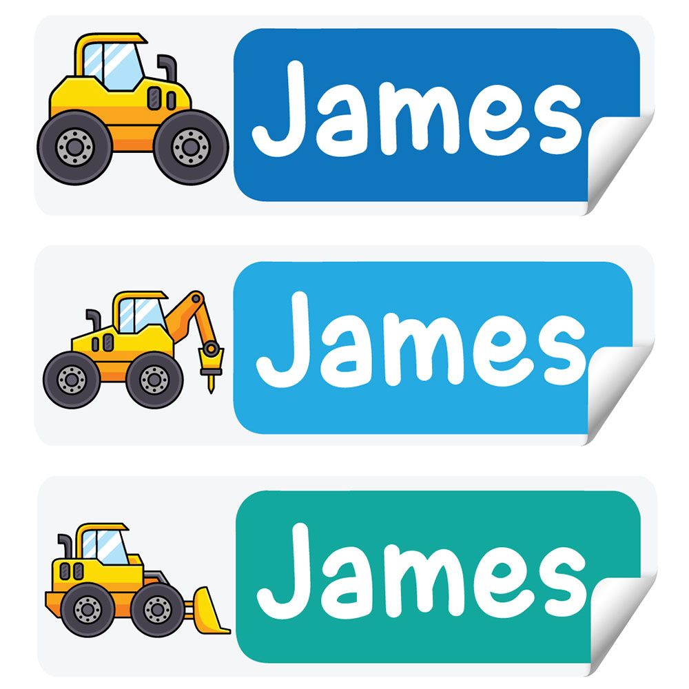 Twinkle Hands - Personalized Waterproof Labels - Yellow Digger