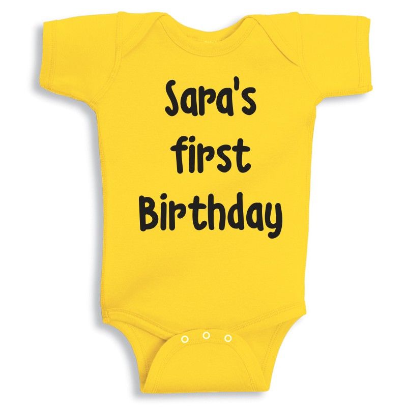 Twinkle Hands - Yellow Personalised Baby Onesie