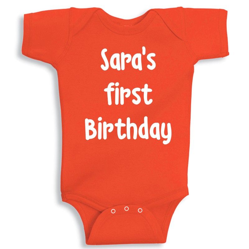 Twinkle Hands - Orange Personalised Baby Onesie