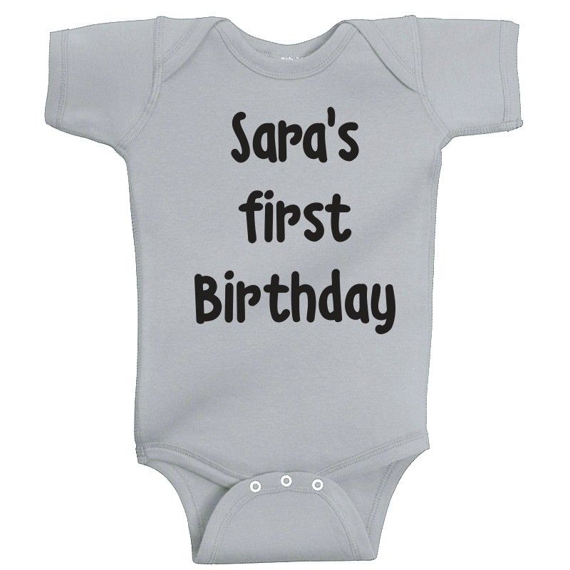 Twinkle Hands - Grey Personalised Baby Onesie