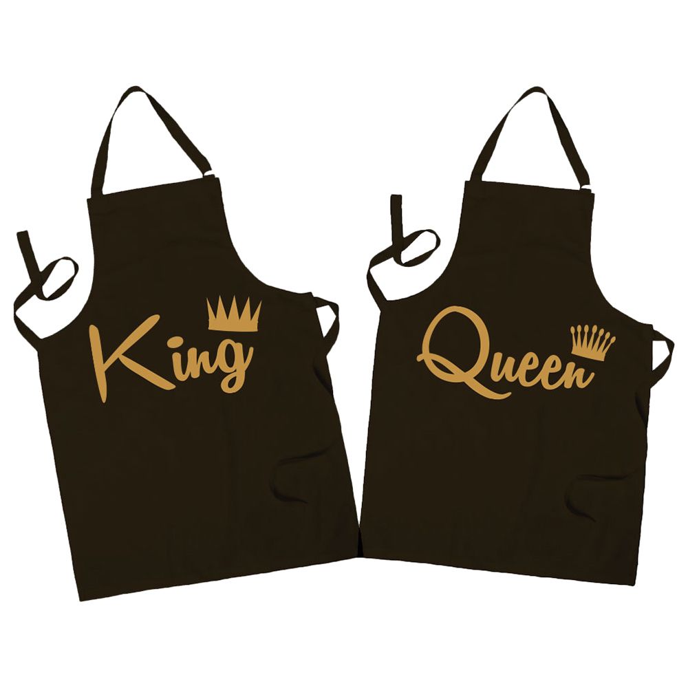 Twinkle Hands - Couple Matching Apron - King Queen - Gold