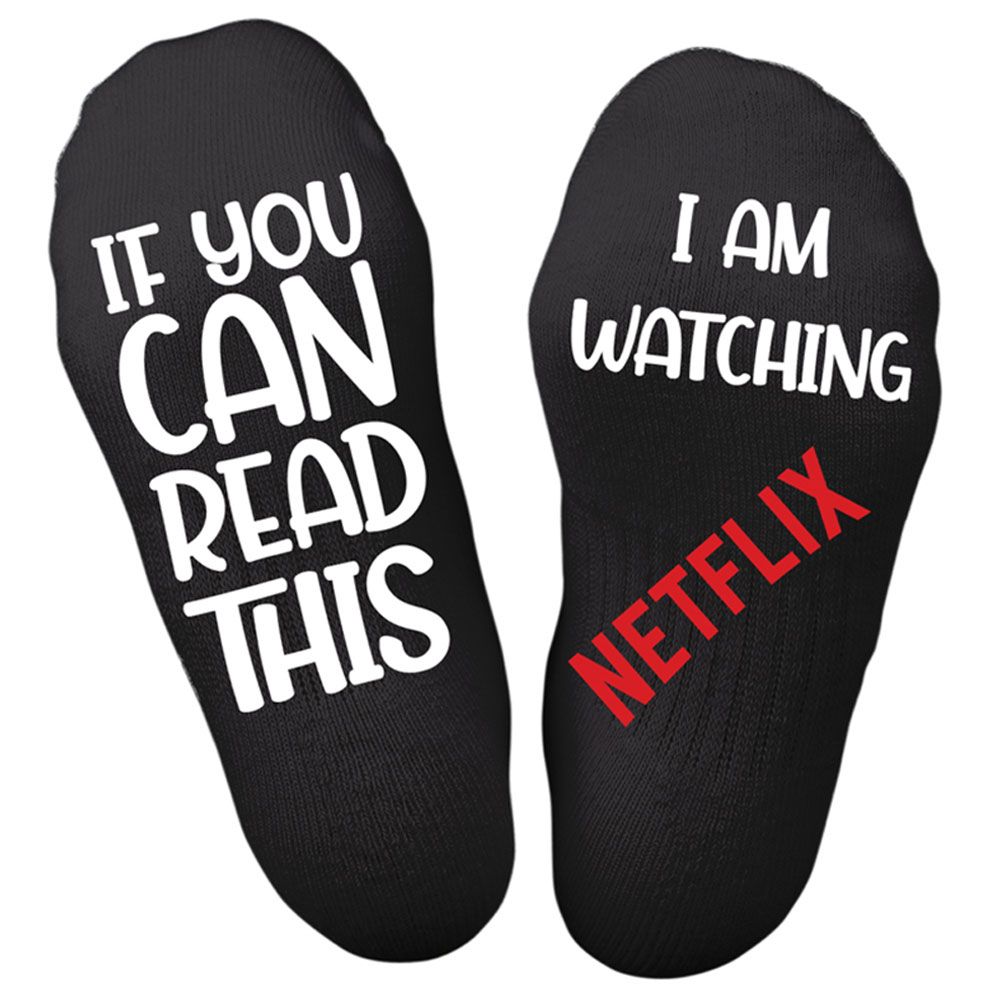 تونكل هاندز جوارب I Am Watching Netflix أسود