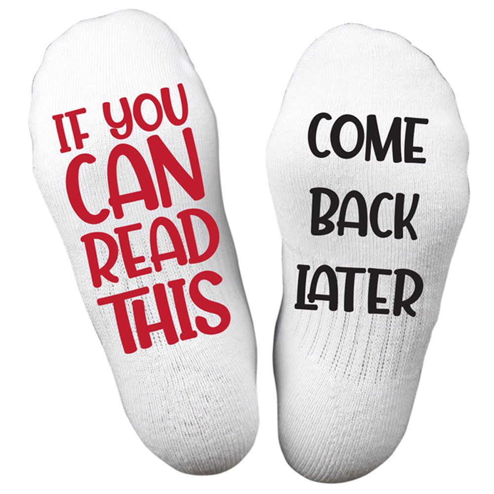 Twinkle Hands - Come Back Later Socks - White