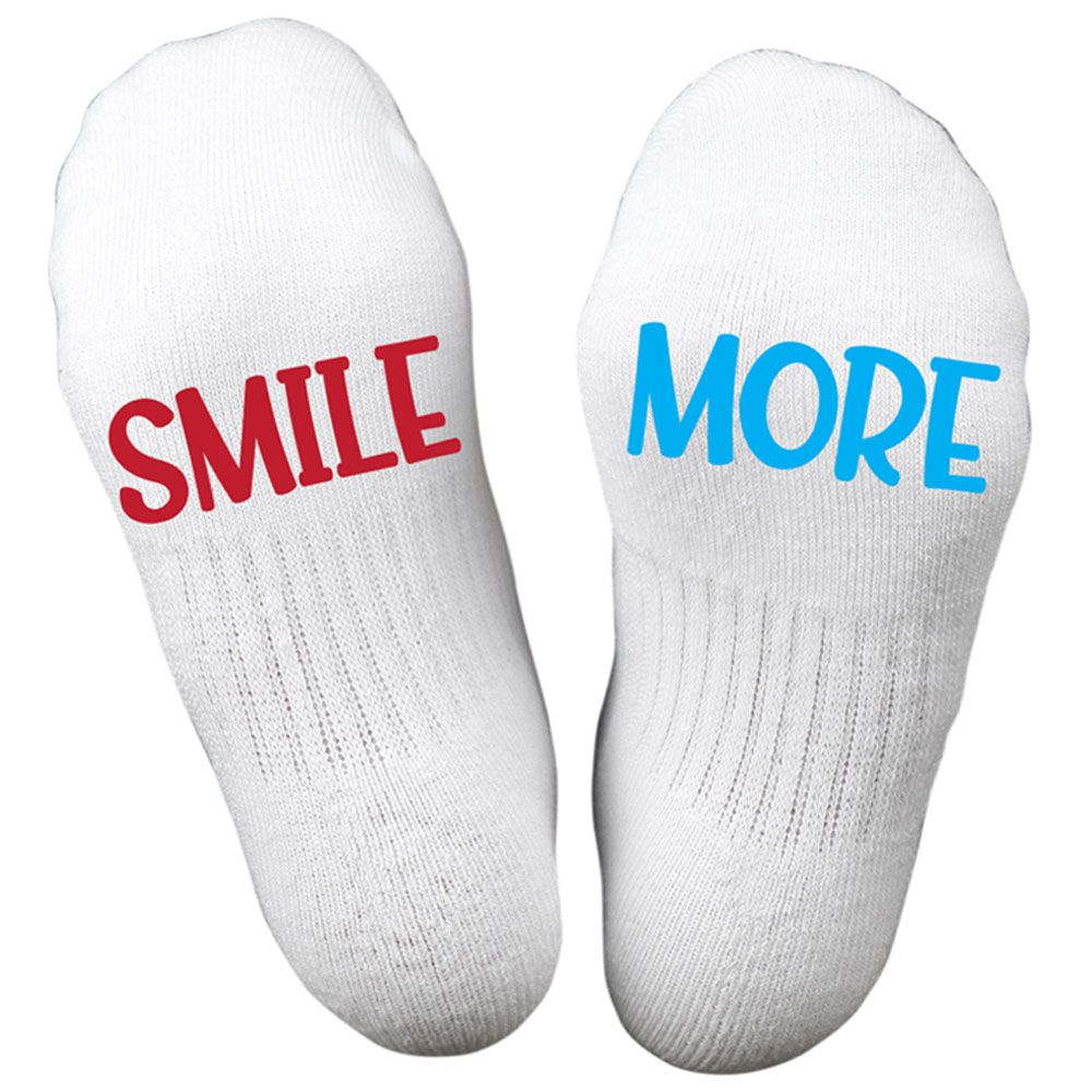 Twinkle Hands - Smile More Socks - White