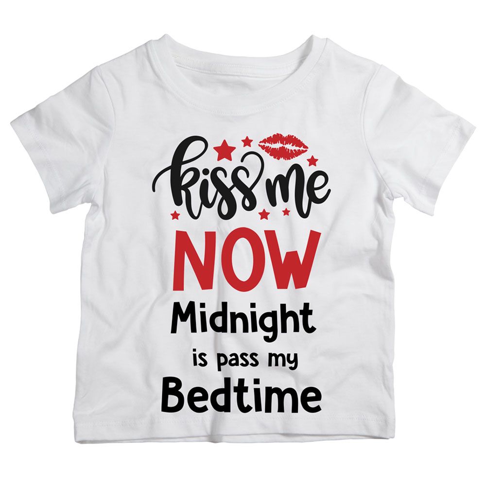 Twinkle Hands - Kiss Me Now New Year T-Shirt - White