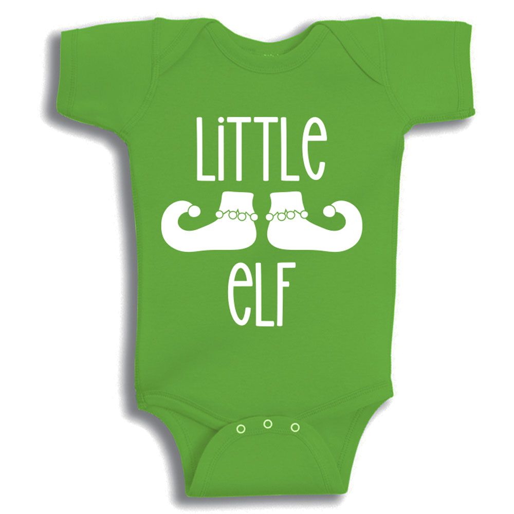 Twinkle Hands - Little Elf Christmas Bodysuit - Green