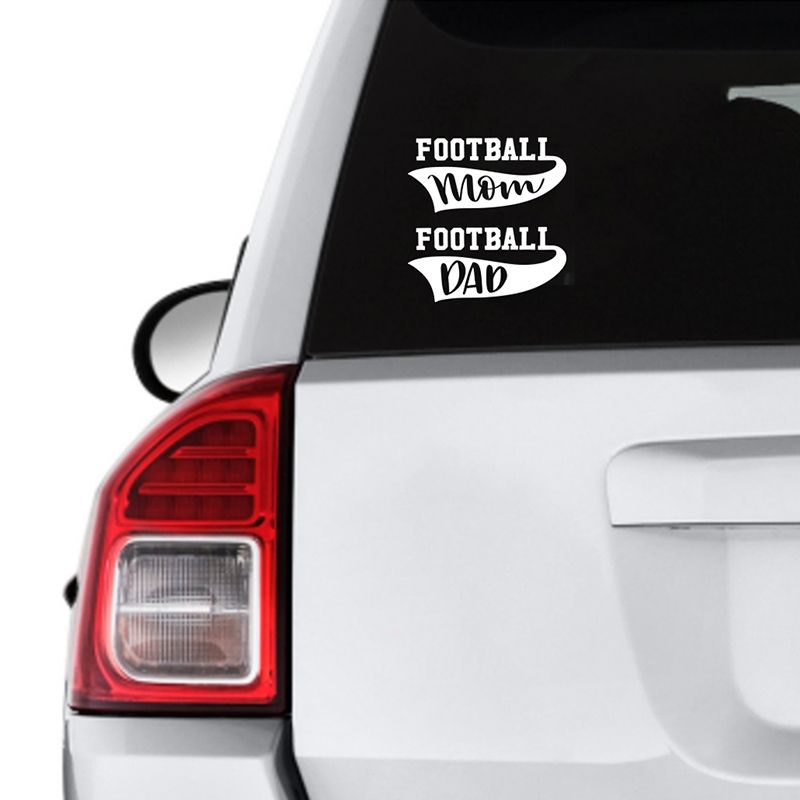 Twinkle Hands - Football Mom & Dad Decal Car Sticker - White