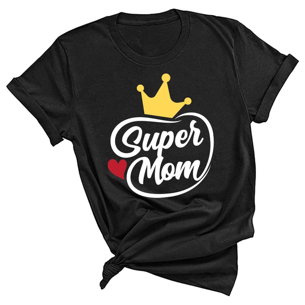 تي شيرت بنقشة Super Mom من تونكل هاندز بلون أسود