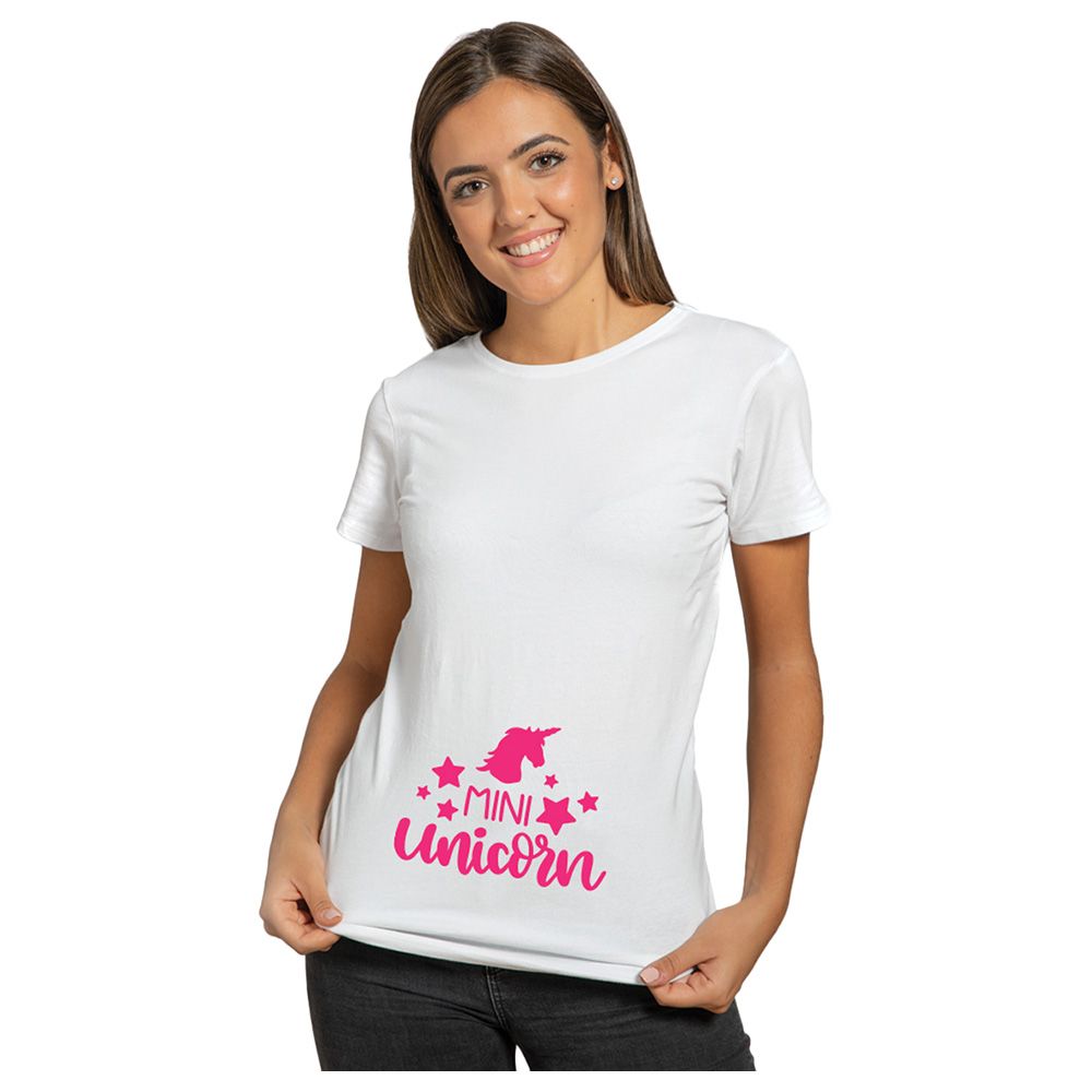 Twinkle Hands - Pregnancy T-Shirt - Mini Unicorn - White