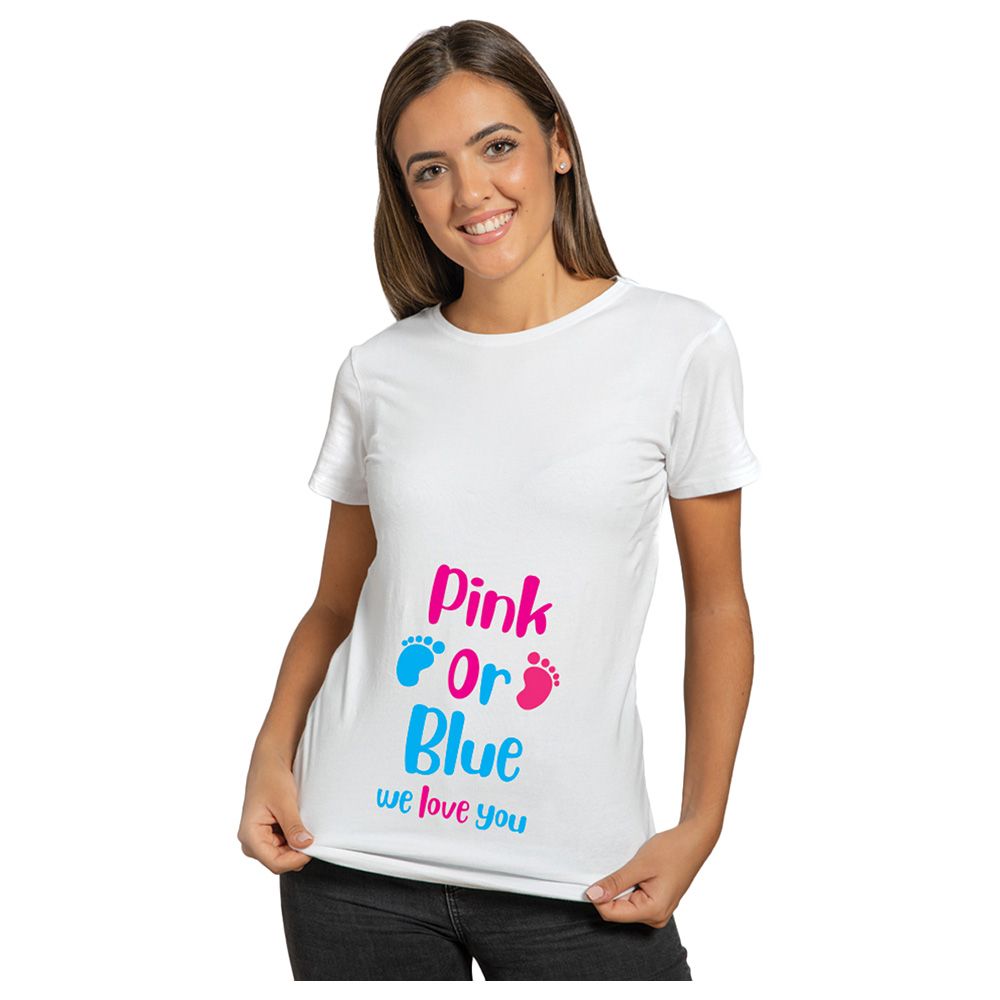 Twinkle Hands - Pregnancy T-Shirt - Pink Or Blue - White