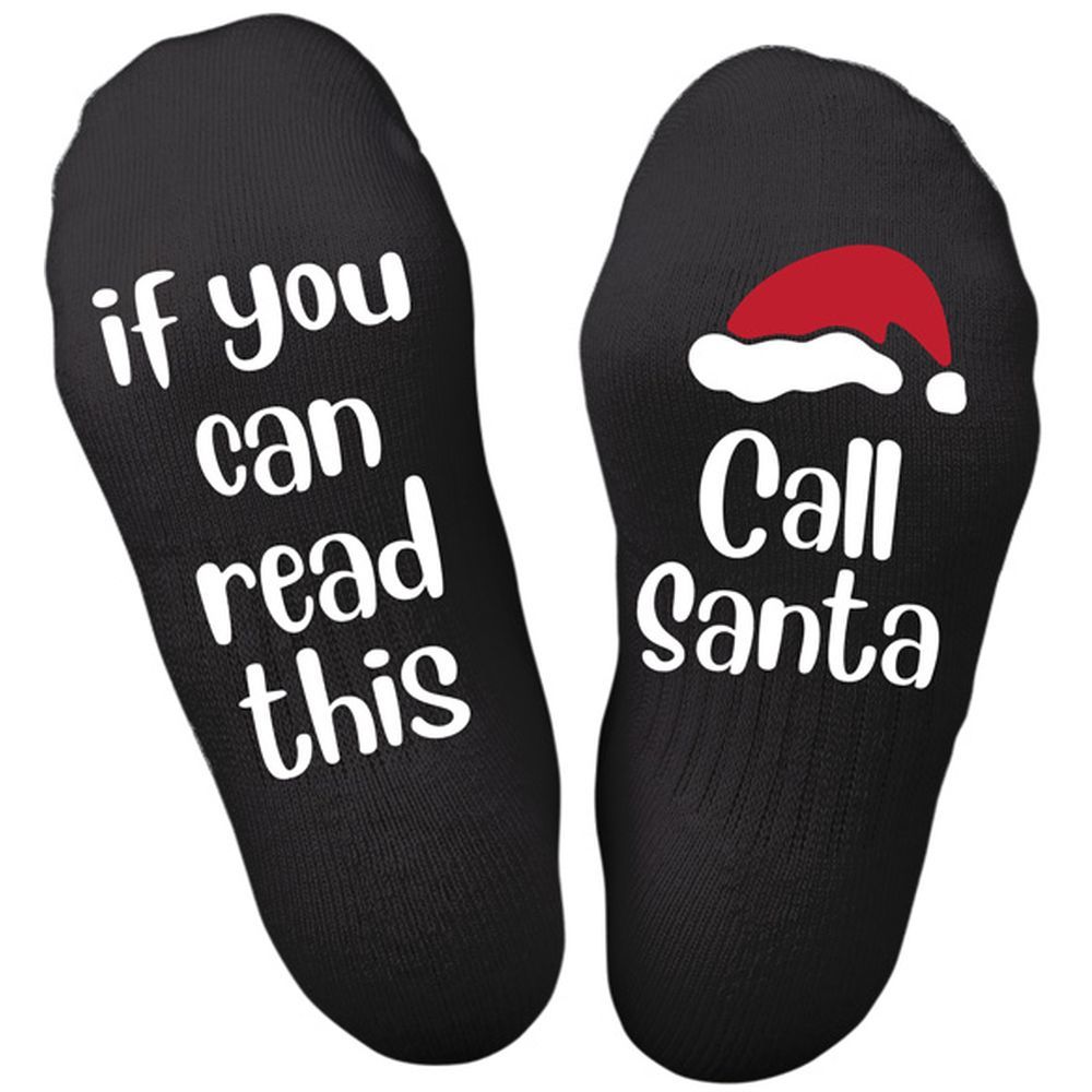 Twinkle Hands - Call Santa Christmas Socks - Black