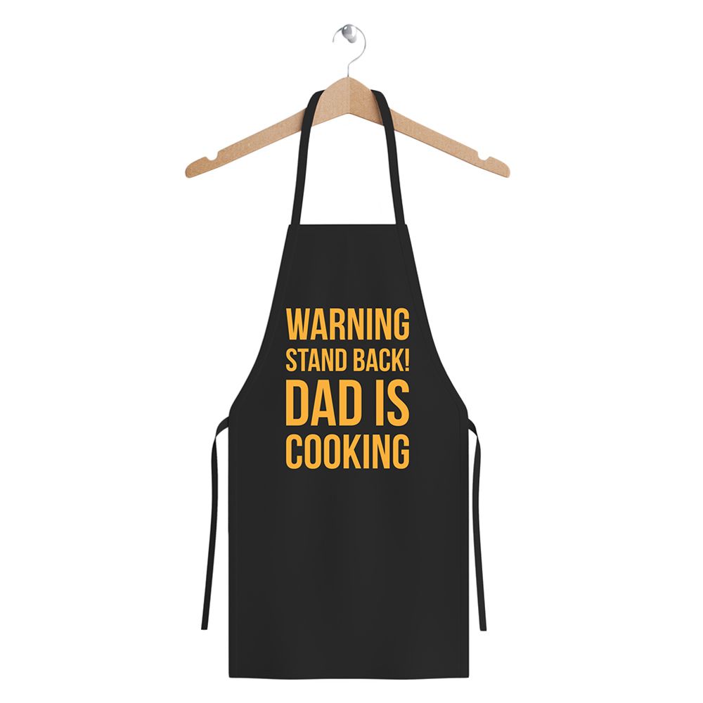 Twinkle Hands - Warning Dad Is Cooking Apron - Black