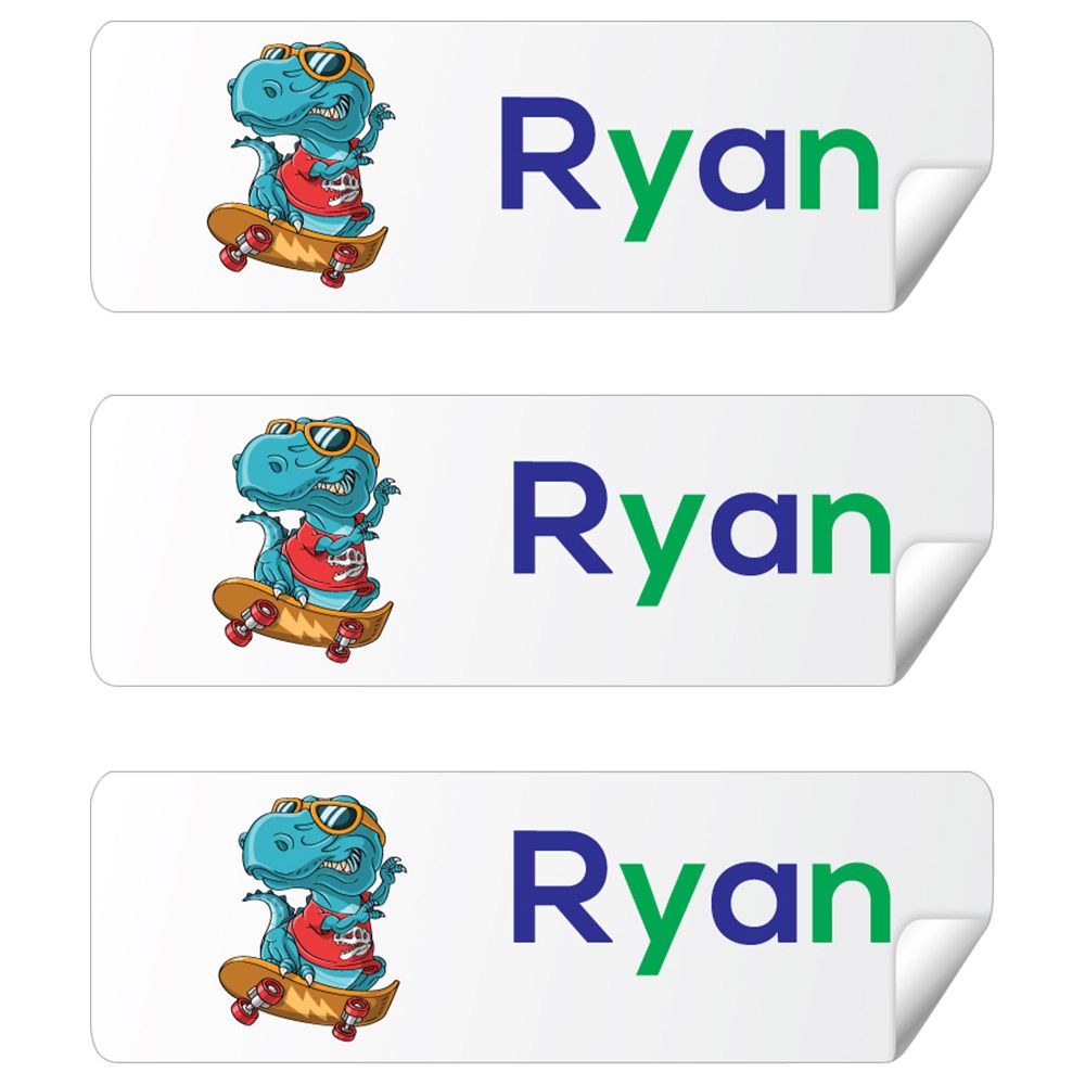 Twinkle Hands Personalized Waterproof Labels T-Rex Dinosaur