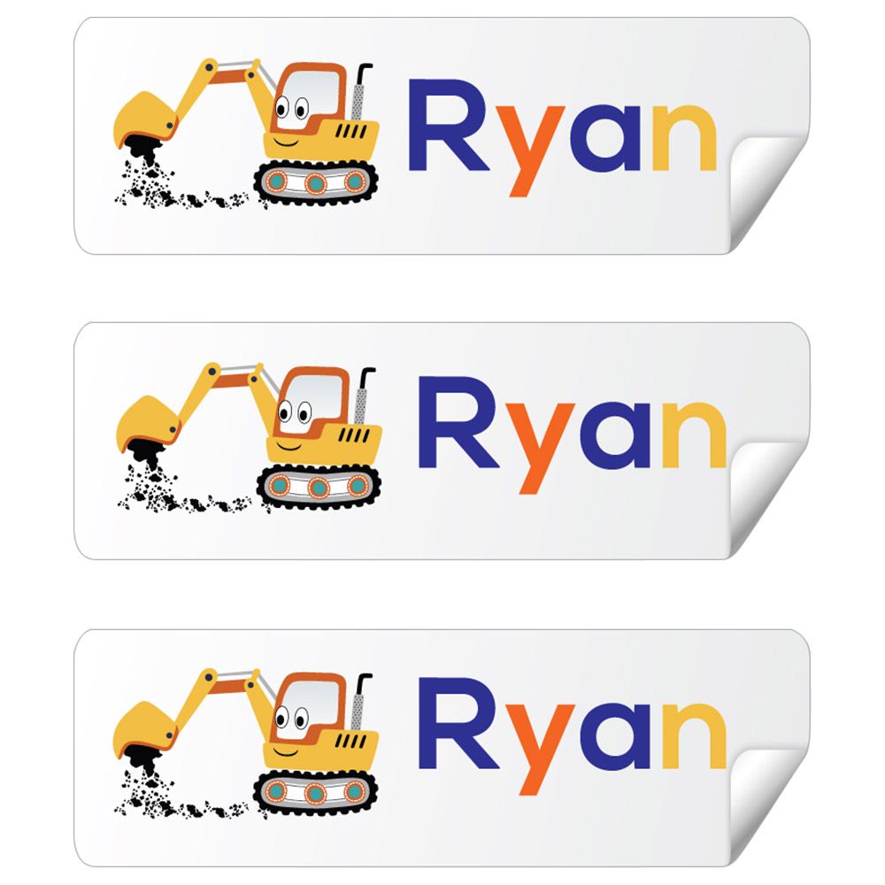 Twinkle Hands - Personalized Waterproof Labels - Digger