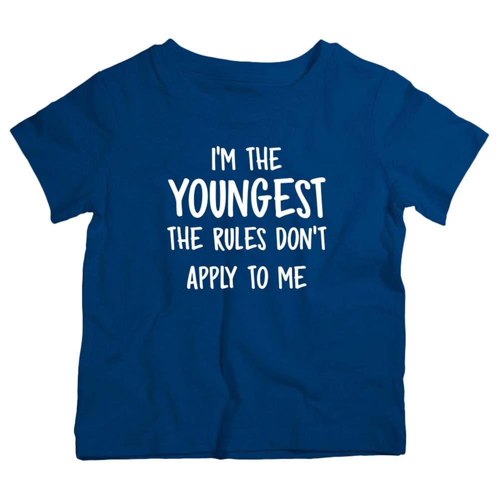 Twinkle Hands - I Am The Youngest T-Shirt - Navy