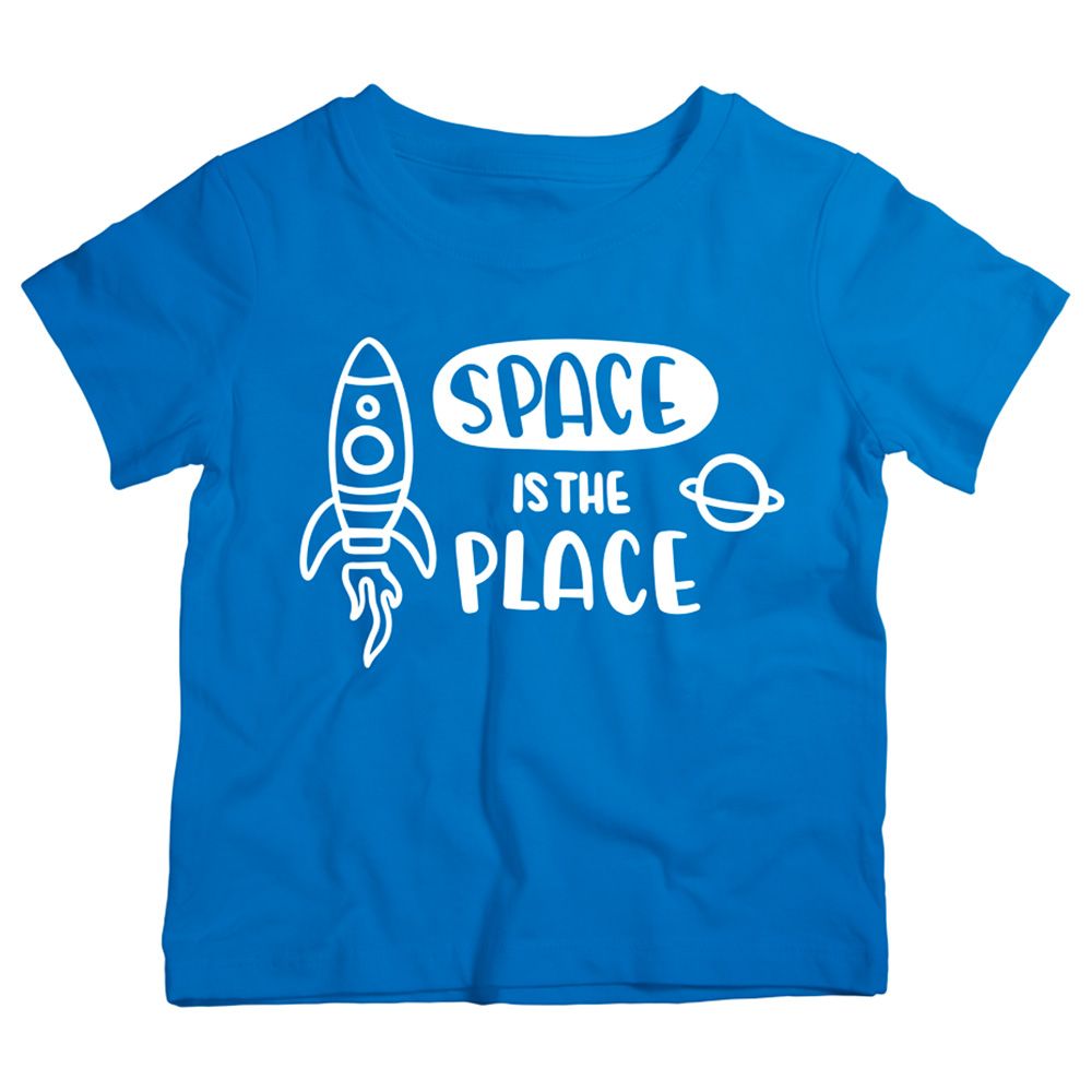 Twinkle Hands - Space Is The Place Cotton T-Shirt - Blue