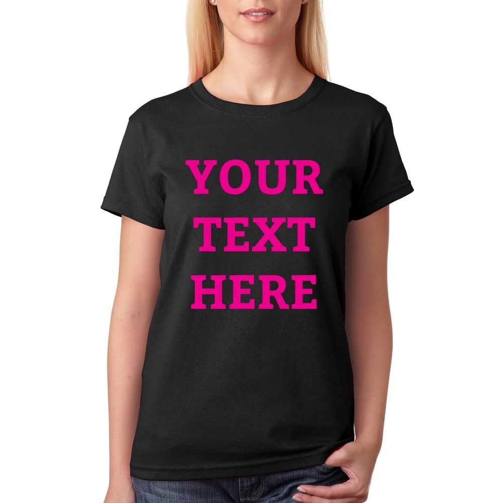 Twinkle Hands - Personalised Woman Black T-Shirt - Pink