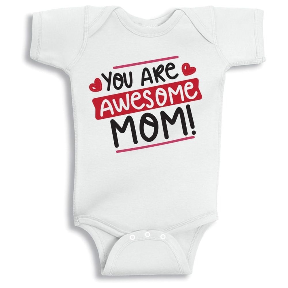 Twinkle Hands - You Are Awesome Mom Onesie - White