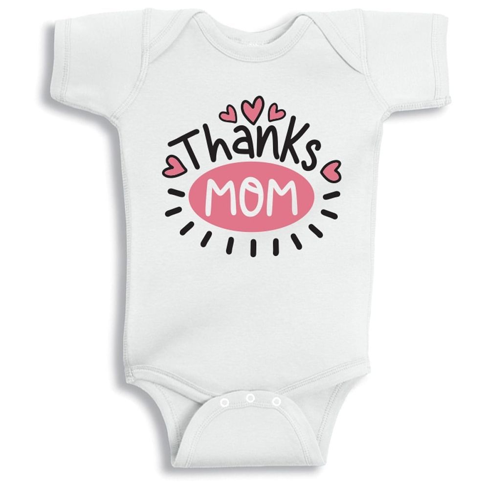 Twinkle Hands - Thanks Mom Onesie - White