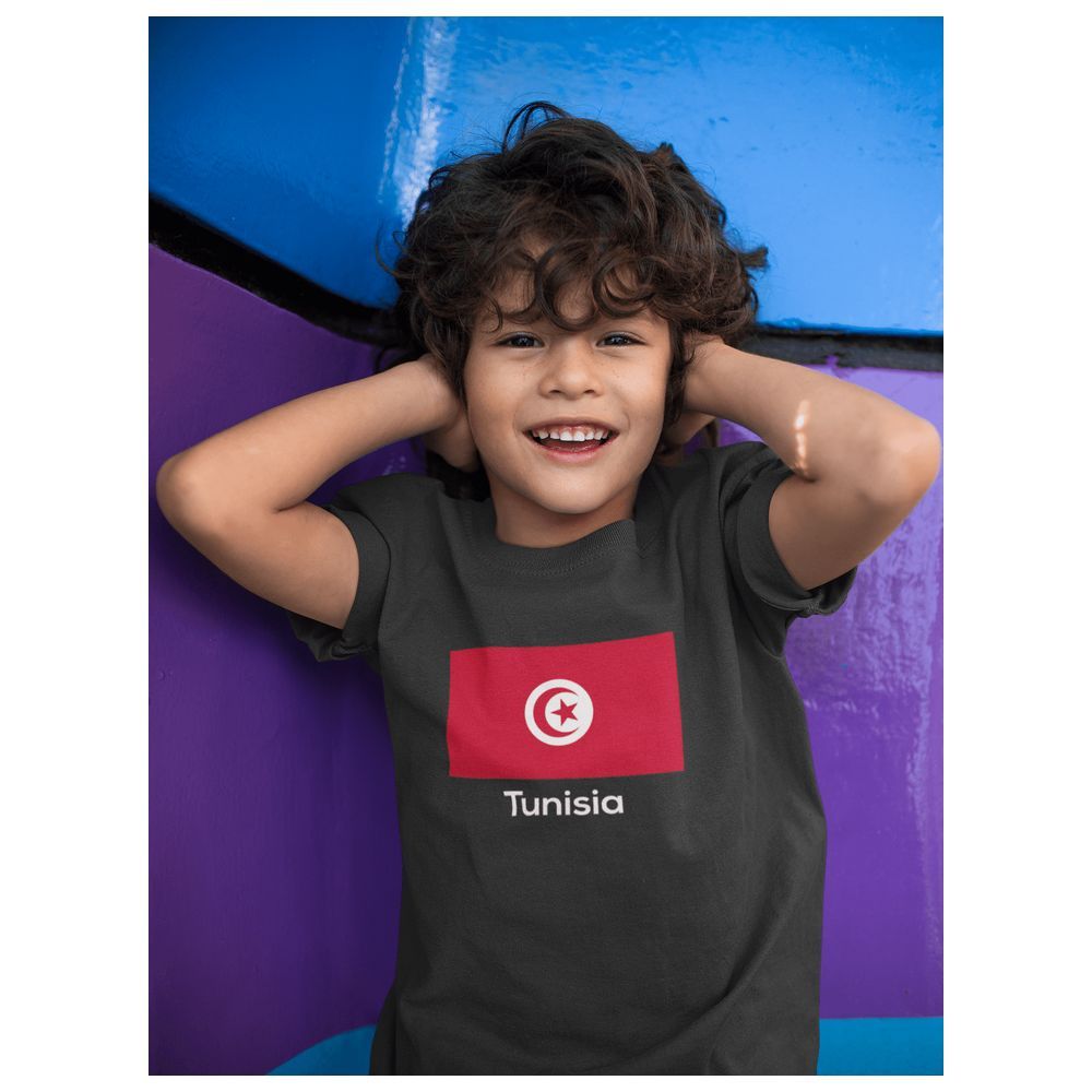 Twinkle Hands - Kids Tunisia World Cup T-Shirt - Black