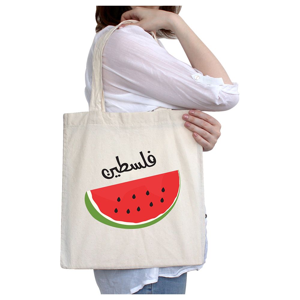 Twinkle Hands - Palestine Watermelon Tote Bag - Beige