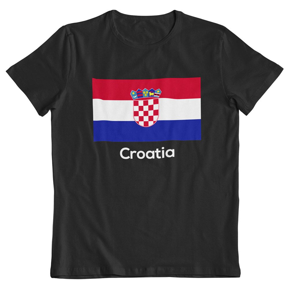 Twinkle Hands - Kids Croatia World Cup T-Shirt - Black