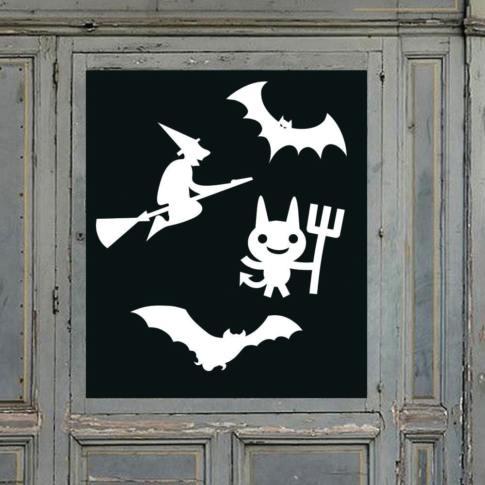 Twinkle Hands - Halloween Window Sticker - Bats & Witch