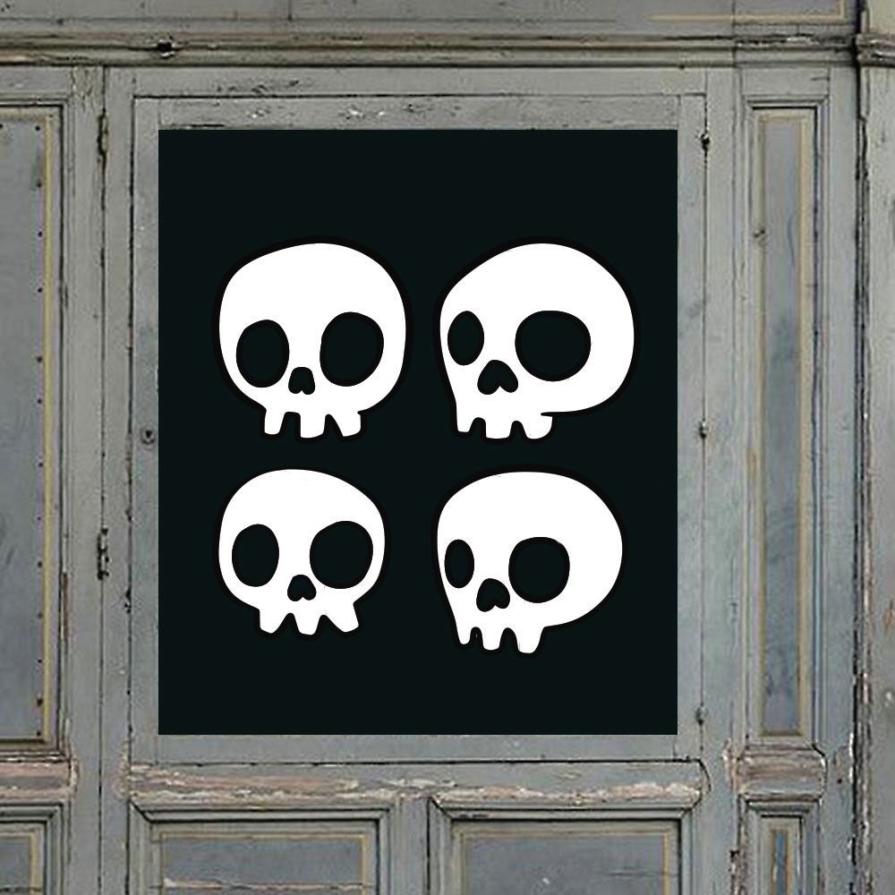 Twinkle Hands - Halloween Window Sticker - Skull