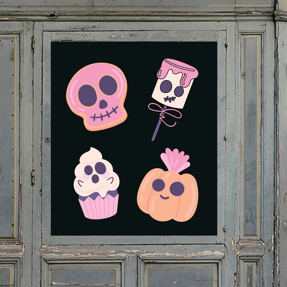 Twinkle Hands - Halloween Window Sticker - Pink