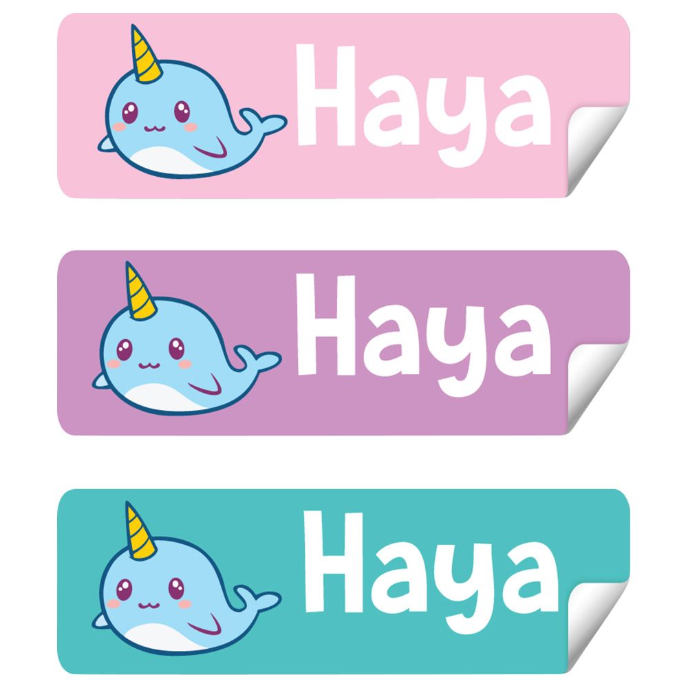 Twinkle Hands - Personalized Waterproof Labels - Dolphin Narwhals