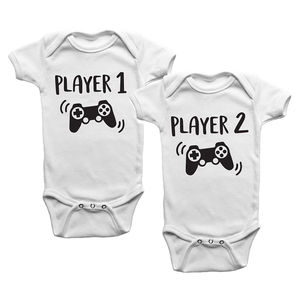 Limited Edition - Player 1 Player 2 Twins Onesies 2pcs