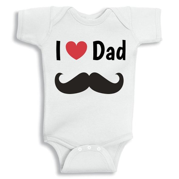 Twinkle Hands - I Love Dad Onesie - Mustache