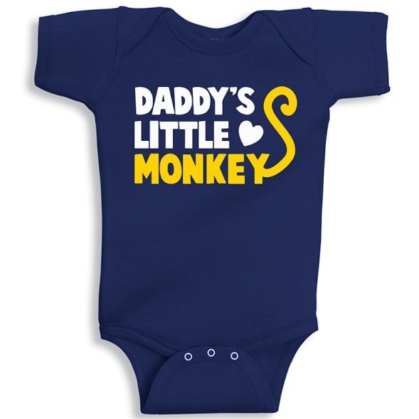 Twinkle Hands - Daddy's Little Monkey Onesie - Blue