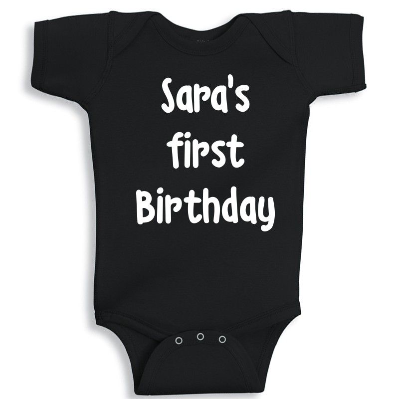 Twinkle Hands - Black Personalised Baby Onesie