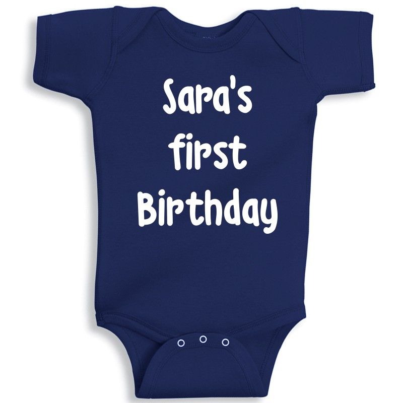 Twinkle Hands - Navy Blue Personalised Baby Onesie