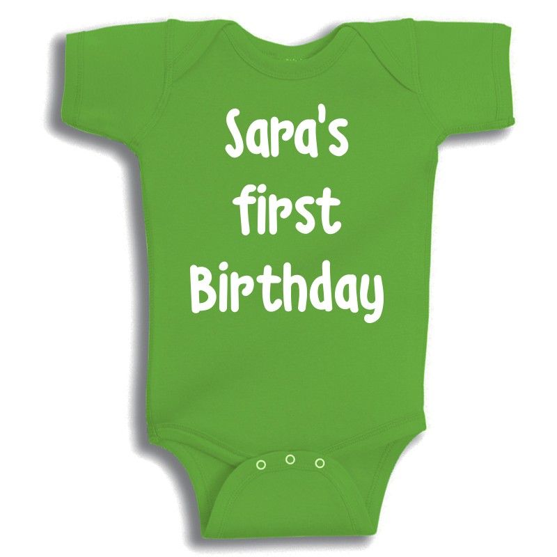 Twinkle Hands - Green Personalised Baby Onesie