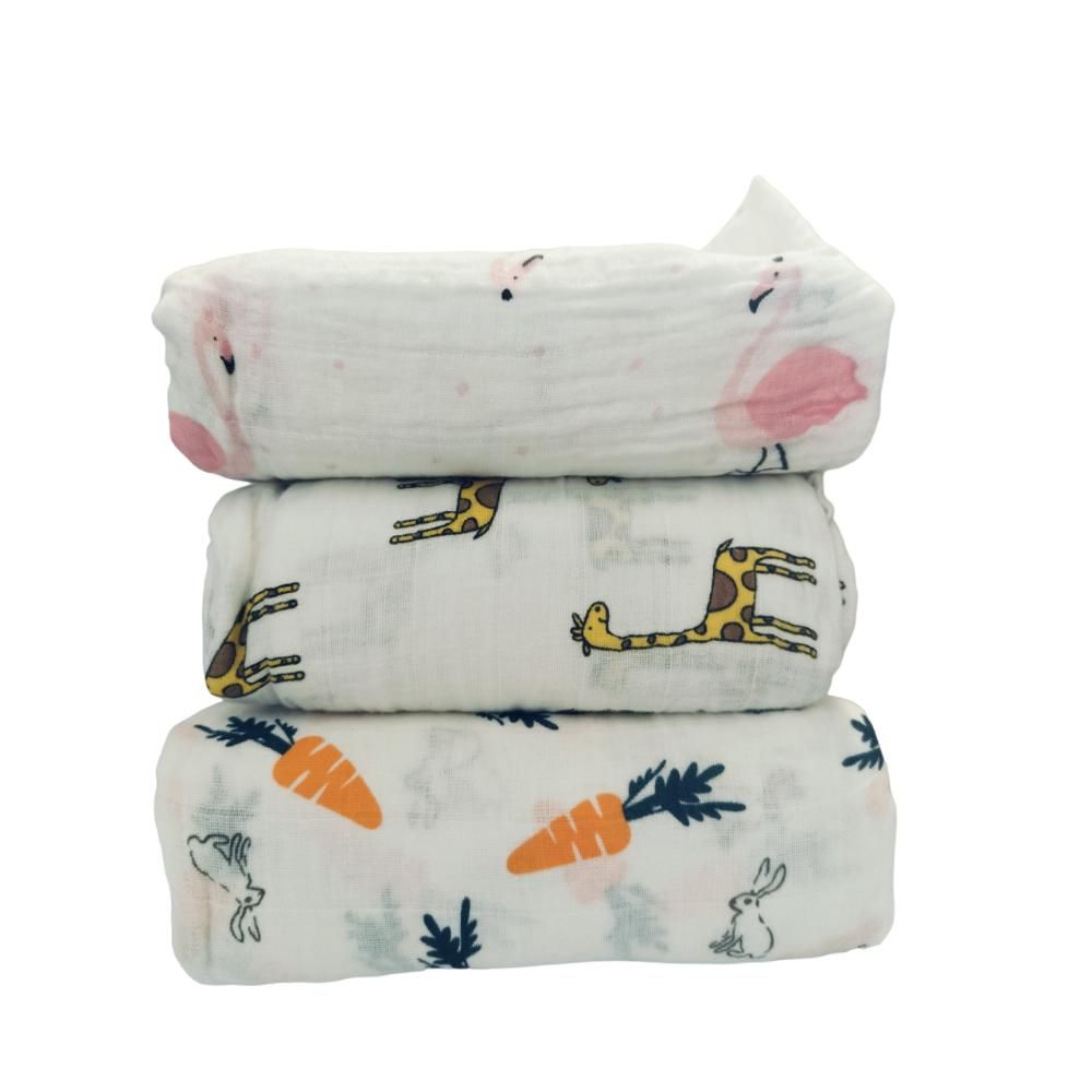 Babamama - Muslin Blankets for Newborn Baby - Pack of 3