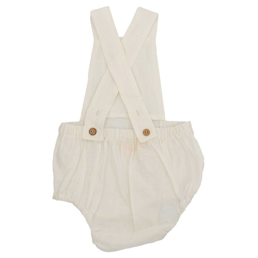 Kyara - Pure Linen Sleeveless Onesie - White