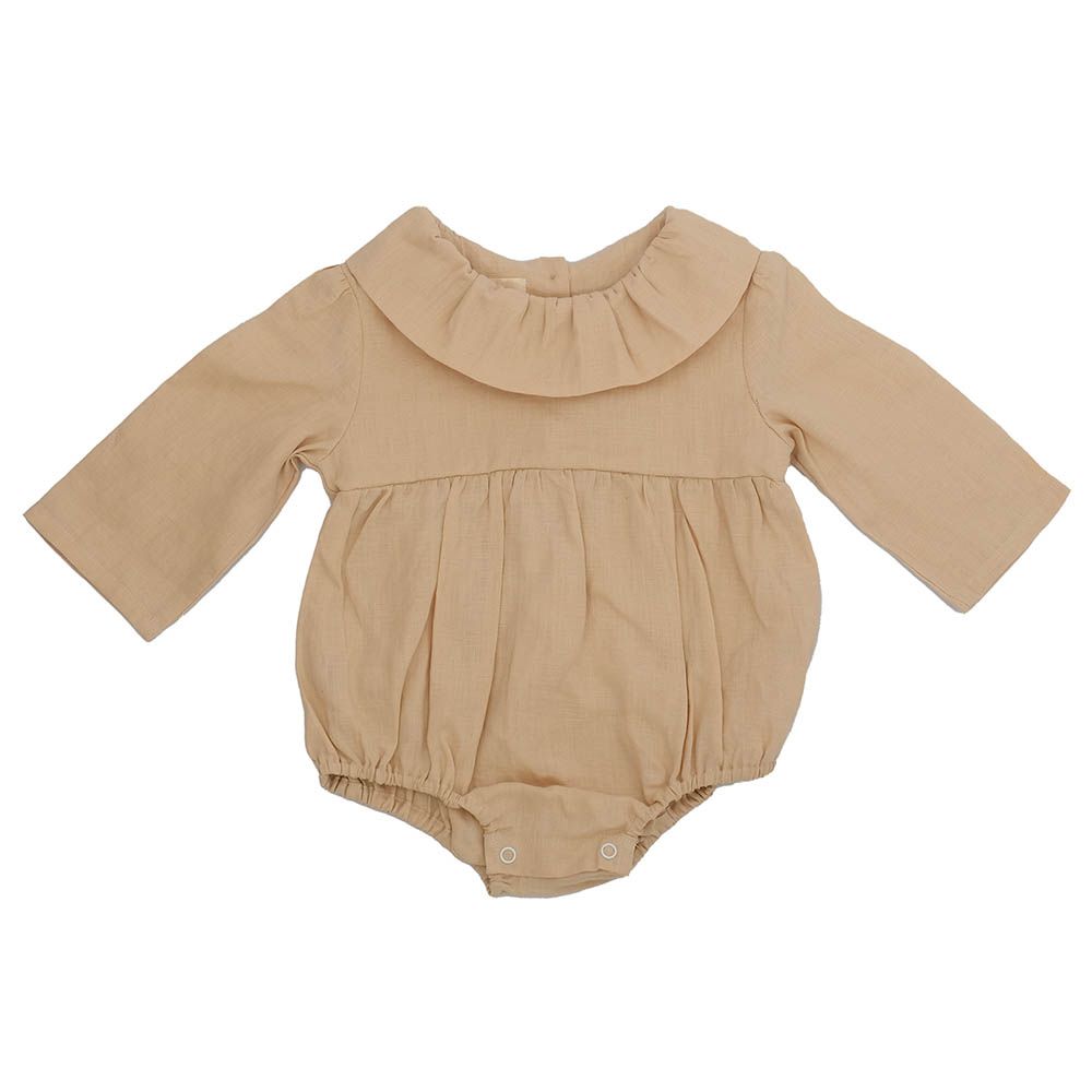 Kyara - Pure Linen Solid Onesie - Beige