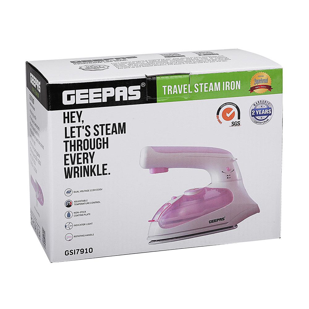 Geepas - 1000W Dry Iron with Foldable Handle